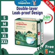 [ Free 5 Pcs ]Company Love Adult Diaper Strong absorption S/M/L/XL/XXL(9pcsx5packs) Pants Leak-Proof