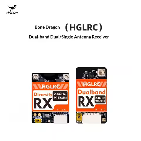 HGLRC ELRS Dual Band Receiver 915MHz / 2.4GHz FPV Drone Receiver LR1121 Dual Or Single Antenna Diver