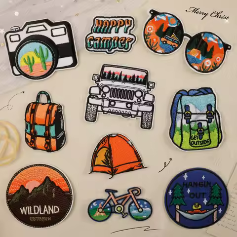 Camera backpack Jeep Patch,Bicycle Iron On Embroidered Patches for Jackets Backpacks Caps Hats Bags