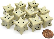Pack of 10 D6 6-Sided 18mm Bone Dice - Roll Dem Bones RPG D&D Dice