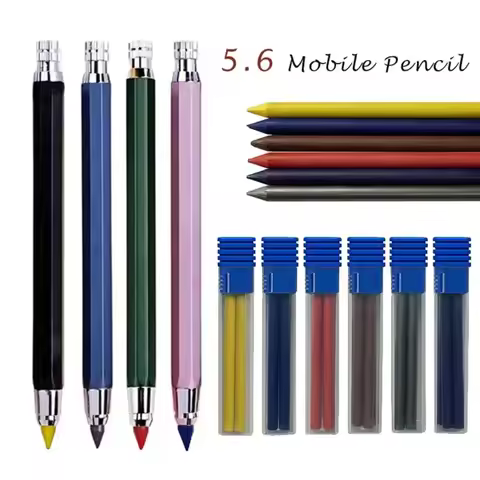 5.6mm Metal Mechanical Pencil 2B/4B/6B/8B Pencil Refill Art Painting Drawing Writing Tool Sketch Des