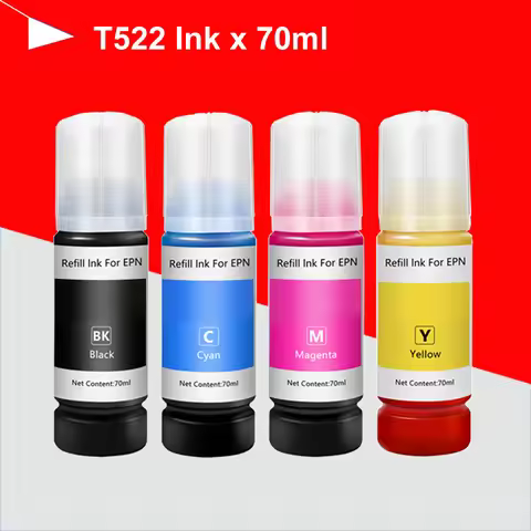 T522 Ink refill Bottles Replacement for Epson 522 T522 Ink combo EcoTank ET-2400 ET-2720 ET-2800 ET-