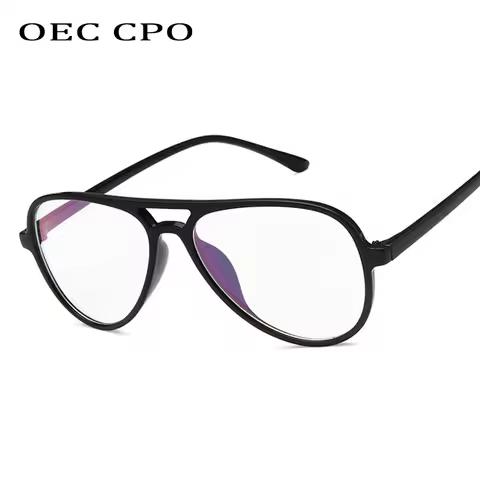 OEC CPO Fashion Vintage Clear Glasses Unisex Eyewear Pilot EyeGlass Optical Glasses Frame Transparen