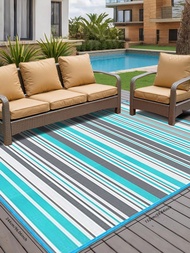 5x8ft Outdoor Waterproof Plastic Carpet, Camping Rug For RV Porch Deck, Garden Area Rug, Balcony Pat