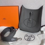 Hermes mini evelyne 積雲灰銀扣