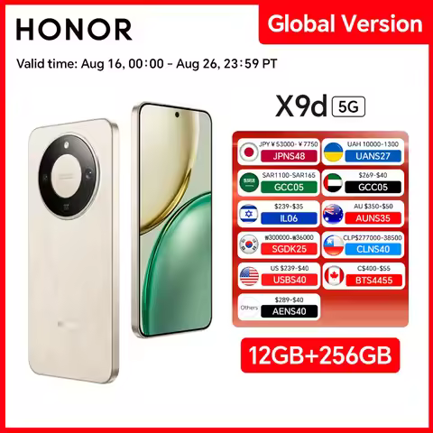 HONOR X9d Global Version 12GB+256GB 5G Smartphone 6.79'' 120Hz Screen 108MP AI Camera 8300 mAh 66W S