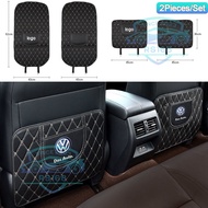 RS168 Volkswagen Car Seat Back Anti Kick Pad Protector Cover Waterproof Anti Dirty Mat PU Leather Cover Mat For Vw Polo Golf Jetta CC