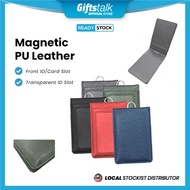 Magnetic PU ID Holder Flip Open Wallet Name Tag ID Tag Lanyard Card Holder Tag Holder ID Holder