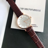 Emporio Armani 阿瑪尼滿天星女裝手錶  金色皮帶款