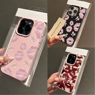 Valentines Wine Red Lip Print Shell For VIVO X200FE Y400 V25 Y36 Y35 V21E Y02 Y31 5G Y51 2020 Y29 Ca