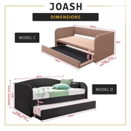 Joash Series Daybed with Trundle with Mattress - Pet-Friendly Option - 56 Colours