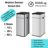 [SG SELLER] Stainless Steel Smart Bin Motion Sensor 15/30/60L Dustbin Rubbish Bin Waste Bin Trash Bi