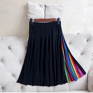 60cm New A-Line Womens Pleated Skirt Fitness Dance Sporty Midi Skirt Y2K Bubble Skirt Half-length Sk