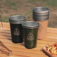 戶外304不銹鋼水杯子便攜式咖啡冷飲茶杯露營啤酒杯套杯旅行野餐