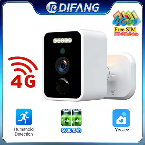 Wire-Free Yoosee 4G SIM Card Camera 5000mAh Mini Wireless Security Camera Outdoor IP Cam Yoosee Wate