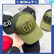 DSQUARED2 Men's and Women's Fashion Button Buckle Baseball Cap, cool green Icon khaki mesh hat MU489