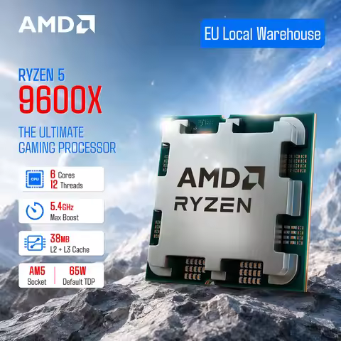 AMD Ryzen 5 9600X 5.4GHz 6-core 12-thread new R5 9600X processor for gaming, with integrated graphic