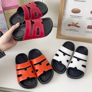Kids Fashion Stitched Open-Toe Hollow-Out Platform Slides 0516