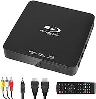 Didar Blu Ray DVD Player, Ultra Mini 1080P Blue Ray Disc Player Home Theater Play All DVDs and Region A 1 Blu-Rays, Support Max 128G USB Flash Drive + HDMI/AV Output + Built-in PAL/NTSC with Cables