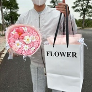 1 Bouquet of high-quality wax flowers with 30 beautiful pink tones, meaningful gifts for Valentine's