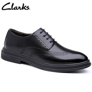 TOP☆Clarks_Mens Dress Unlott Plain Black รองเท้าทางการ รองเท้าหนังลำลองสำหรับผู้ชายธุรกิจ