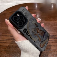 Suede Leather Casing for iPhone 17 Air 16E 16 15 14 13 12 11 Pro XS Max XR X 8 7 6 6s Plus Luffy Gea