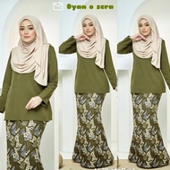 KURUNG KEDAH MODERN WARNA OLIVE GREEN