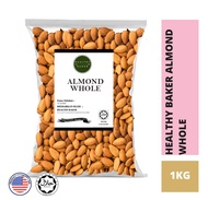 Almond Whole Raw (S) Healthy Baker / Imported USA / Baking Need / Kacang Badam Biji Mentah / Halal / Smaller Size Batch 1kg
