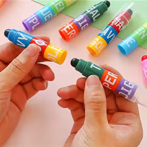 6-Color Retro Stationery Writing Key Line Student Highlighter Pen Fluorescent Pen Marker Pen Graffit