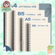 XO Spring Notebook, Notebook A6 A5 B5 A4 Transparent Cover, Ivory White Paper 160 pages, Student Not