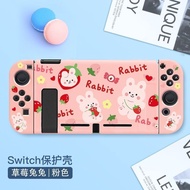 Cute Strawberry Rabbit Case for Nintendo Switch/Switch Oled,PC Protective Case
