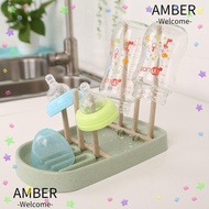AMBER Bottle Drying Rack, Bottle Accessories Pacifier Organizer Baby Feeding Bottle Drain Rack, High Quality Wheat Straw Drainage Basket Cup Holder