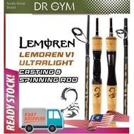 DR GYM LEMOREN  V1 Ultralight 1.37M/1.5M/1.68M/1.8M/1.98MFishing Rod Spinning Rod Baitcasting Rod XF