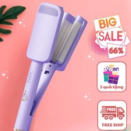 Máy Uốn Tóc Xoăn Sóng Nước Hippie 32 Thiết Kế 3 Trục Gốm Sứ Ceramic Cao Cấp Máy Làm Xoăn Sóng Nước C