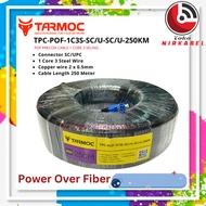 Tarmoc TPC-POF-1C3S-SC/U-SC/U-250 Black | Preconnectorized Drop Cable with POF 250 Meters