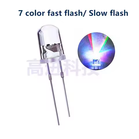 100PCS F3 F5 3MM 5MM RGB 7 color Fast flash/Slow flash LED light-emitting diode (LED) 3mm RGB 7 colo