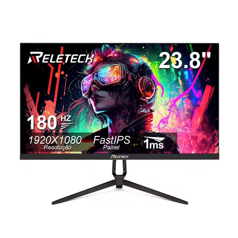 Reletech Monitor 23.8Inch 180Hz Gaming Monitor 1080P FastIPS G-Sync/FreeSync HDR Support VESA Wall M