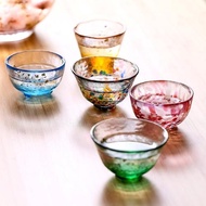 [可可屋]日本石塚硝子津輕手工十二色四季燒酒杯玻璃杯清酒杯茶杯