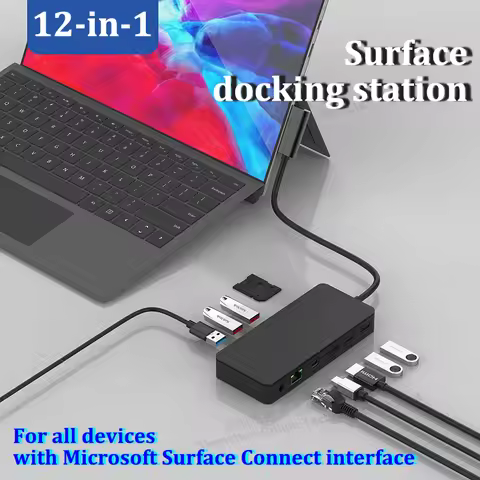 HUB with USB RJ45 HDMI mini DP SD adapter Connect Dock for Surface Pro, Surface Book, Surface Go, Su