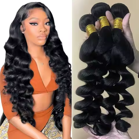 8-28 30Inches Loose Wave Human Hair Bundles Raw Virgin Unprocessed Brazilian Human Hair Weave Bundle