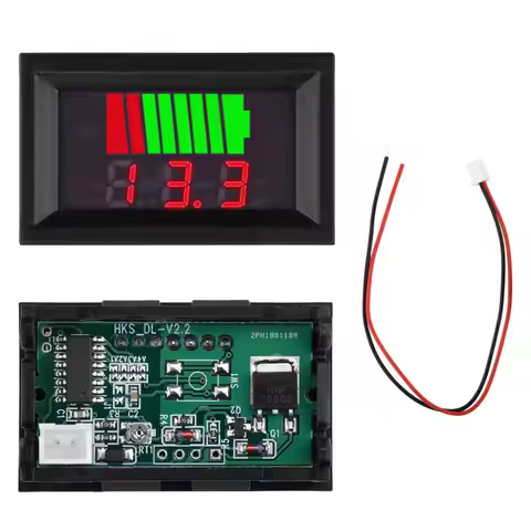Car Battery Charge Level Indicator DC 6V-72V Universal Lead-acid Battery Capacity Meter Tester LED D