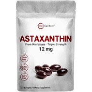 * Natural Astaxanthin 12mg, 90 Softgels, 3 Month Supply, Premium Astaxanthin Supplements