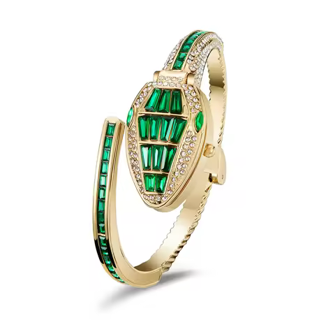 Snake Wrist Watch Women's Quartz Wrist Watch Bracelet Watch Luxury Women's Clock Fashion Rhinestone 