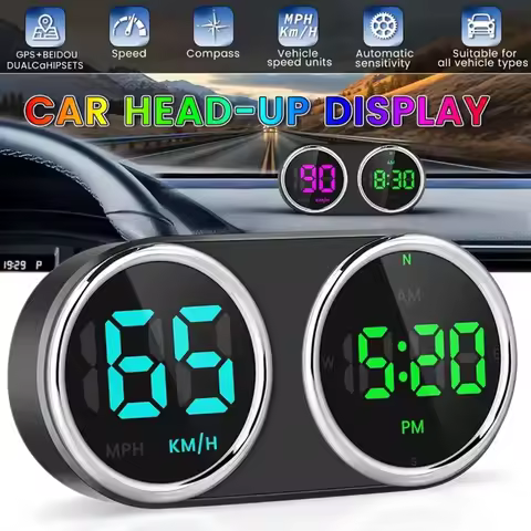 Car Speedometer Head-up Display GPS Speedomter Digital Clock HUD Over-speed Alarm KM/H MP/H Speed Me