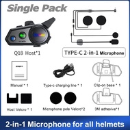 HLINKEY Q18อินเตอร์คอมบลูทูธเฮดเซ็ตอินเตอร์คอมหมวกกันน็อคการใช้เพลงร่วมกันสองช่องเฮดโฟนกันน้ำรองรับ1