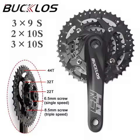 BUCKLOS 104/64 Bicycle Crankset 2*10 3*10 3*9 Speed Mountain Bike Crankset 104BCD 64BCD 22/26/32/38/