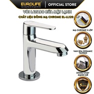 Vòi Lavabo lạnh chất liệu Đồng mạ Chrome Eurolife EL-LL120 (Trắng bạc)
