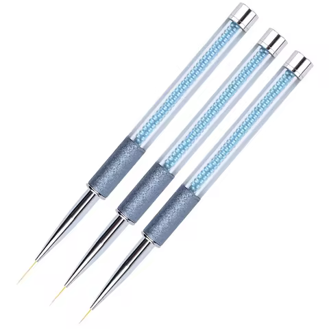 Blue Pearl Rhinestone Acrylic Nail Art Pen UV Gel Brush 3D Painting Drawing Liner Professional Manic