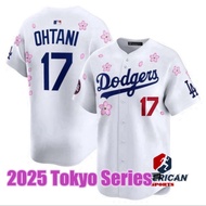 Custom Name & NumberMen's MLB Jersey Los Angeles Dodgers Shohei Ohtani White 2025 Tokyo Series Stitc