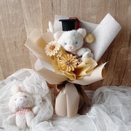 【畢業花束】乾燥花束/動物花束/幼稚園畢業/玩偶花束/兔子/熊